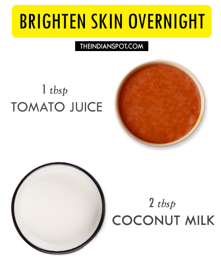 tomato and raw milk mask