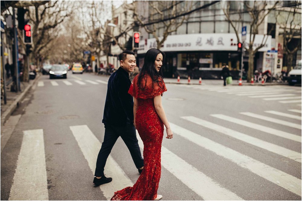 engagement - Gigi & Tommy Shanghai Street Wedding Portrait