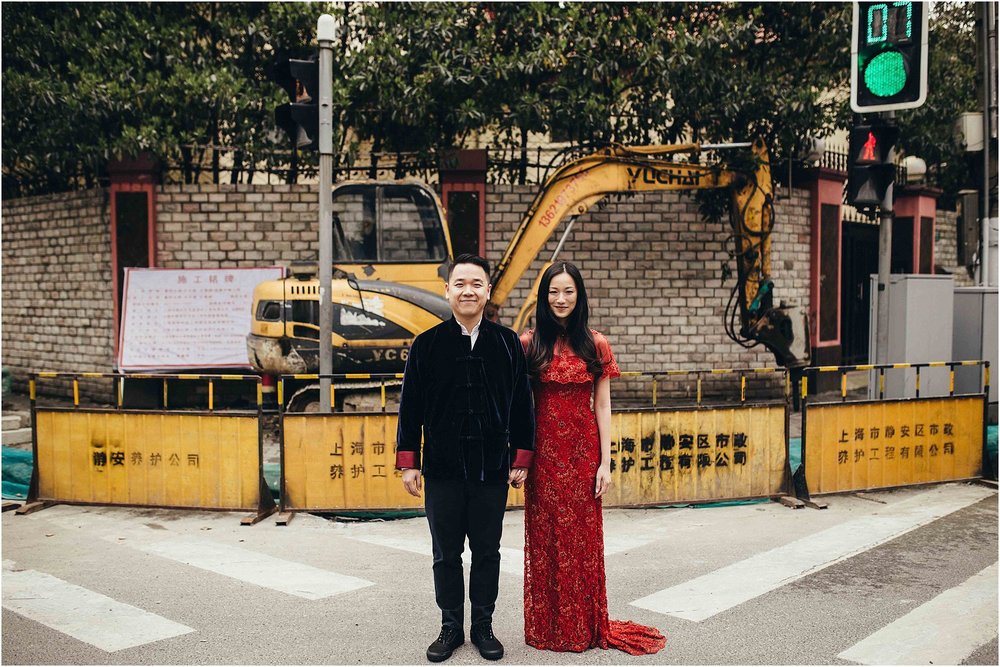 engagement - Gigi & Tommy Shanghai Street Wedding Portrait