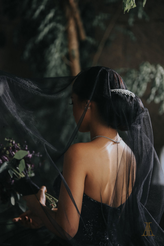 wedding - Bride Maja Salvador Wore Black Wedding Dress