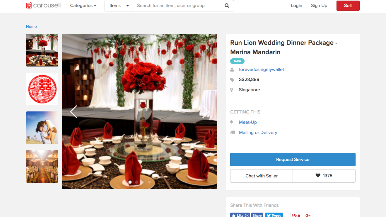 singapore, etc - Heartbroken groom in Singapore sells off wedding package on Carousell