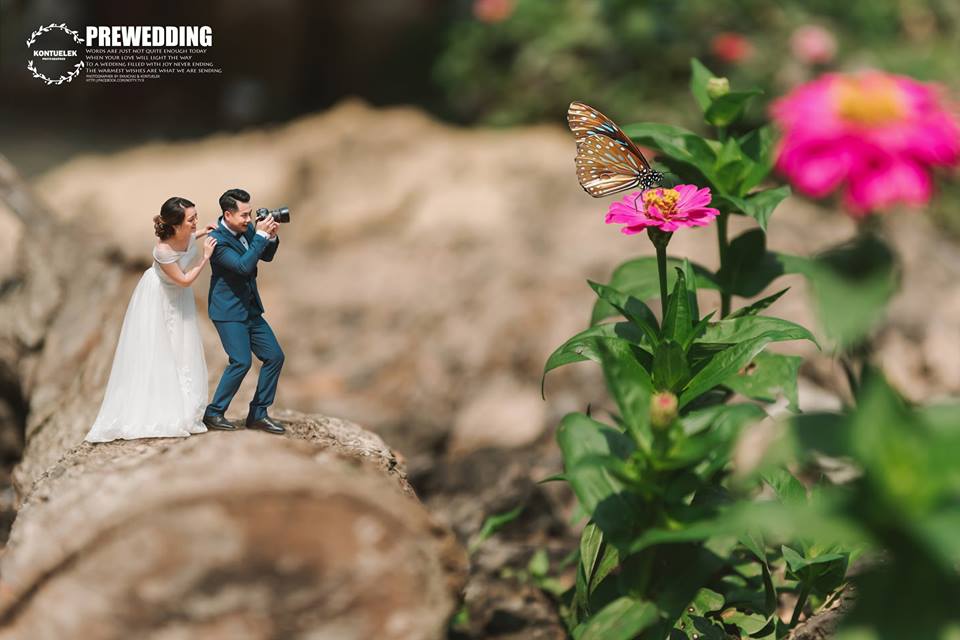 wedding-photography, thailand, global-wedding, featured, be-inspired - Thailand wedding photographer captures couple in microscopic size