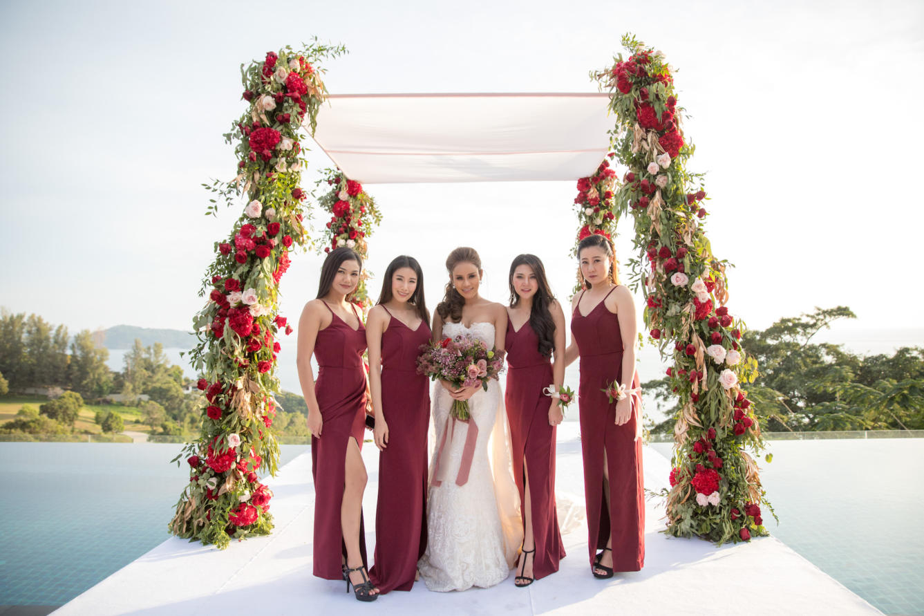 thailand, phuket, destination-weddings - Apple and Asa striking red destination wedding in Phuket