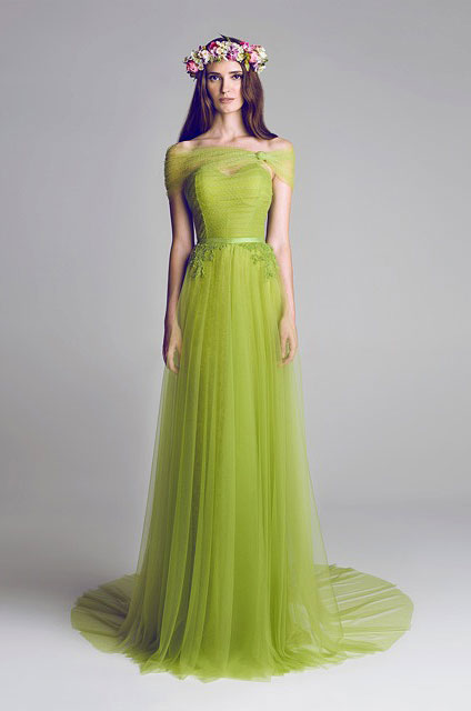 beautiful green wedding dresses